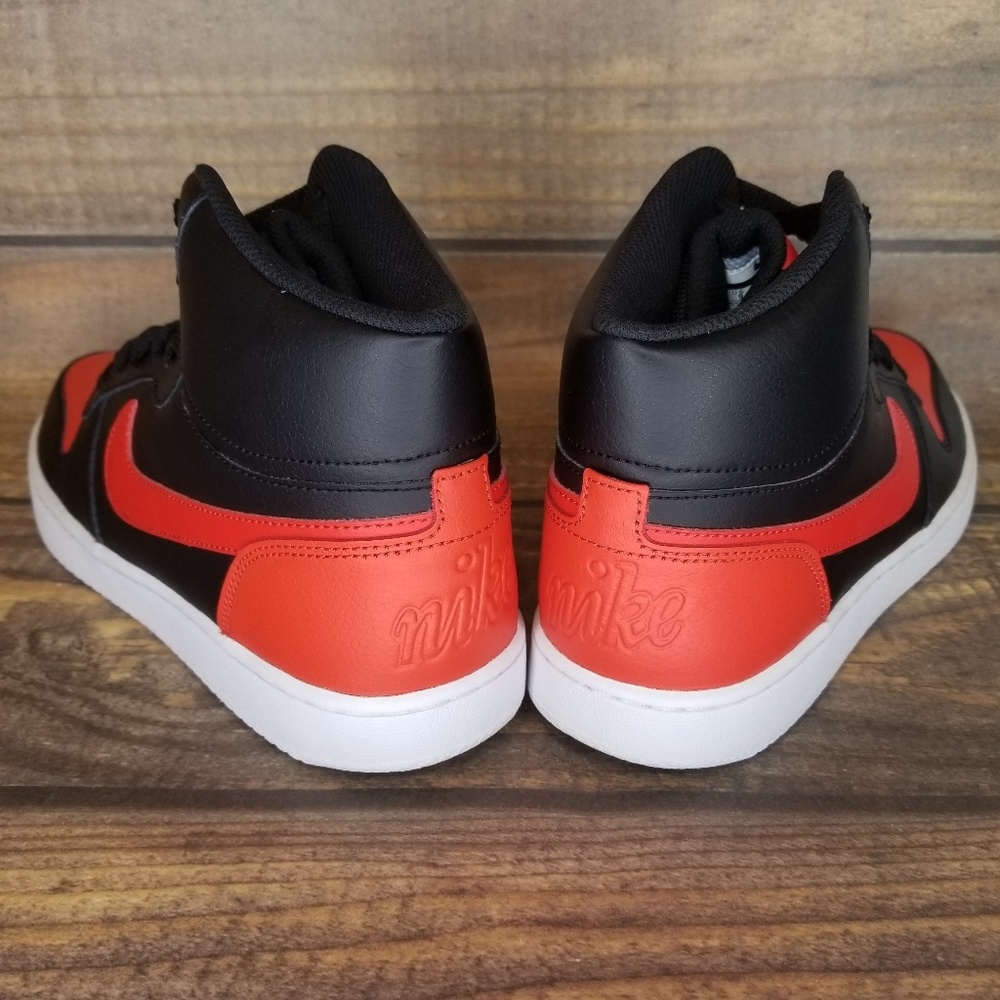 SIZE 9 MEN'S NIKE EBERNON MID BLACK / RED - Picture 3 of 7